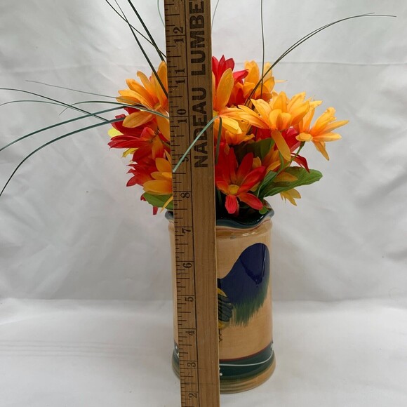 Fall Floral Arrangement Artificial Flowers Autumn Chicken Vase Table Decor - Picture 2 of 3